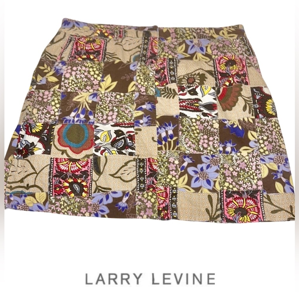 Larry Levine Multi-Color Patchwork Mini Skirt - image 1